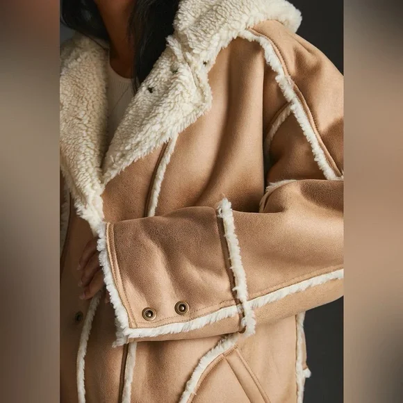 ANTHROPOLOGIE Pilcro Reversible Sherpa Coat - Picture 5 of 11